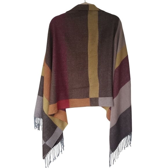 Miss Accessori Italy Accessories - Italian Acrylic Wrap Shawl Scarf Jewel Earthy Tones Color Block Print